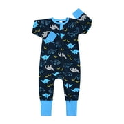 KTMKH Baby Romper Boys Girls Sleep Play Pajamas Jumpsuit Printed Clothing Cotton One-Piece Zip Front Onesie Cute Outfits For 9-12 Months